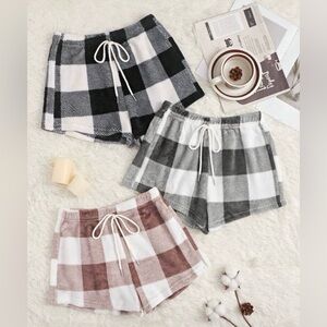 Plaid Women Shorts - Black, Gray, Brown